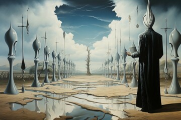 Canvas Print - a master of illusions and deception, manipulating perceptions and creating bewildering mirages. - ge