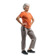 © nsit0108 - Elder woman stands proud in sportswear, ready for her workout, isolated on a transparent background