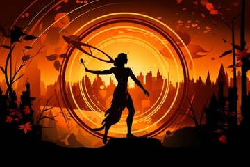 Wall Mural - A skilled and precise archer, striking with deadly accuracy from a distance. - Generative AI