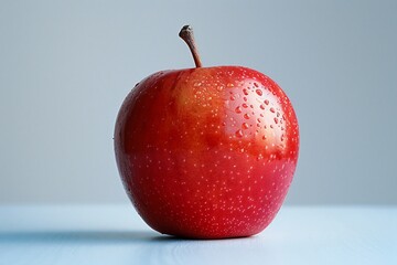 Wall Mural - Red apple water droplets