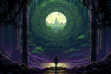 Wall Mural - a stoic and unyielding sentinel, defending sacred places and ancient relics from harm. - generative 