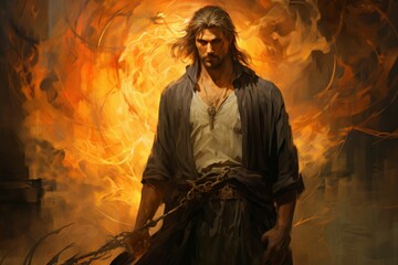 Wall Mural - a relentless and indomitable warrior, known for their unwavering resolve and unwavering loyalty. - g