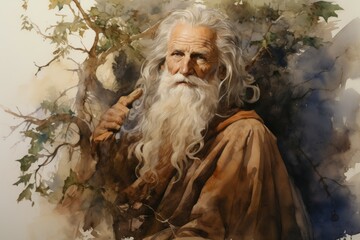 Wall Mural - A wise and revered elder, sought after for their sage advice and profound wisdom. - Generative AI