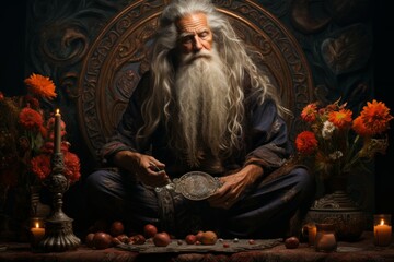 Wall Mural - A wise and revered elder, sought after for their sage advice and profound wisdom. - Generative AI