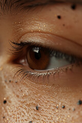 Poster - Close-up of a mole on a personâ€™s shin, showing the contrast between the mole and the smooth skin,