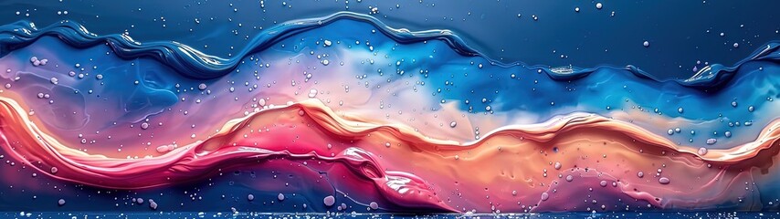 Wall Mural - Dynamic abstract background with a mixed of pink and blue oil paint strokes, can be utilized for printed materials such as brochures, flyers, and business cards.