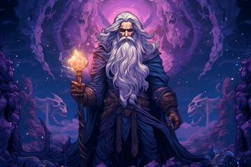 Wall Mural - a devout and zealous cleric, channeling divine energy to smite enemies and heal allies. - generative