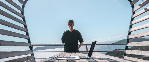 Remotely work.freelancer works remotely home.cozy workation, remote work,leisure, work balance,digital nomad,workation,work travel,remotely work.Travelling.Work vacation remotely,remotrly education