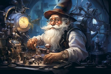 Wall Mural - a quick-witted gnome inventor, creating ingenious gadgets and contraptions to overcome challenges. -