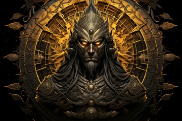 Wall Mural - a stoic and disciplined warrior, wielding a blade with unmatched precision. - generative ai