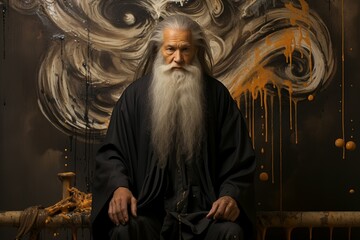 Wall Mural - A wise and venerable sage, possessing profound knowledge of history and arcane arts. - Generative AI