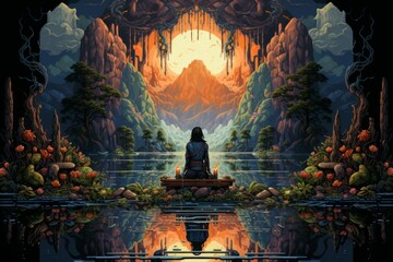 Wall Mural - a master of elemental magic, manipulating fire, water, earth, and air with ease. - generative ai