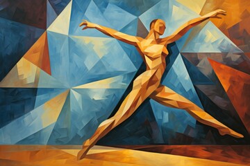 Canvas Print - A skilled and agile acrobat, performing breathtaking feats of acrobatics and grace. - Generative AI