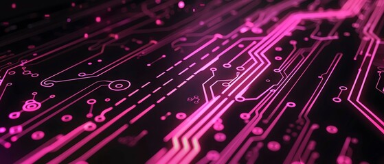 Wall Mural - The image is a close-up of a computer circuit board