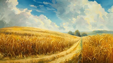 Wall Mural - Yellow Corn Field Landscape