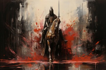 Wall Mural - A noble and honorable knight, upholding chivalry and defending the weak. - Generative AI