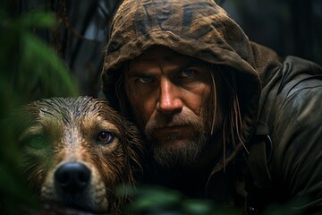 Canvas Print - A skilled and versatile ranger, tracking prey and surviving in the wilderness. - Generative AI