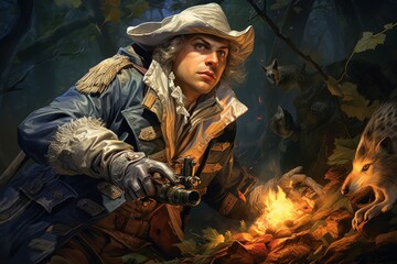 Canvas Print - A skilled and versatile ranger, tracking prey and surviving in the wilderness. - Generative AI
