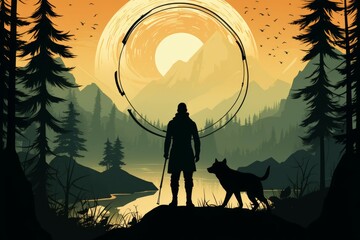 Canvas Print - A skilled and versatile ranger, tracking prey and surviving in the wilderness. - Generative AI