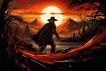 Canvas Print - A skilled and versatile ranger, tracking prey and surviving in the wilderness. - Generative AI