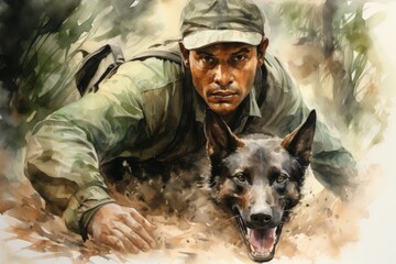 Canvas Print - A skilled and versatile ranger, tracking prey and surviving in the wilderness. - Generative AI