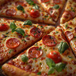 © peerapong - Pizza is an iconic culinary marvel, revered worldwide for its irresistible combination of crispy crust, tangy tomato sauce, gooey cheese, and an array tantalizing toppings.Whether adorned with classic