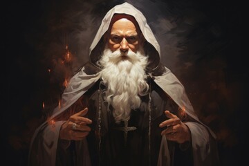Canvas Print - a devout and zealous cleric, channeling divine power to smite evil and heal the faithful. - generati