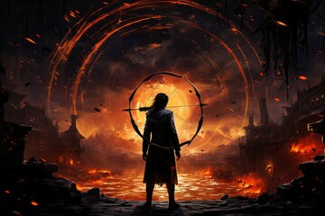 Canvas Print - a master of archery, striking distant targets with unparalleled accuracy. - generative ai