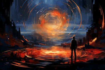 Wall Mural - A master of archery, striking distant targets with unparalleled accuracy. - Generative AI
