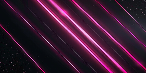 Wall Mural - abstract background with diagonal lines and neon lights, pink ,red, black color