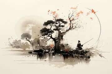 Wall Mural - A master of archery, striking distant targets with unparalleled accuracy. - Generative AI