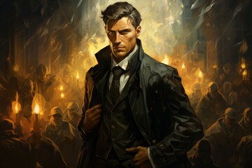 Canvas Print - A cunning and manipulative spy, gathering information and infiltrating enemy ranks. - Generative AI