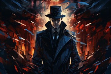 Canvas Print - A cunning and manipulative spy, gathering information and infiltrating enemy ranks. - Generative AI