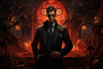 Canvas Print - A cunning and manipulative spy, gathering information and infiltrating enemy ranks. - Generative AI