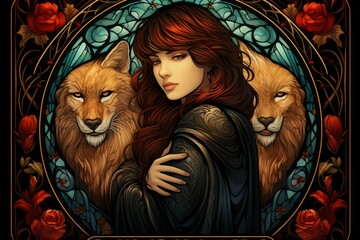 Wall Mural - a resilient and steadfast guardian, shielding allies from harm with unwavering resolve. - generative