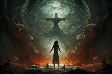 Wall Mural - a resilient and steadfast guardian, shielding allies from harm with unwavering resolve. - generative