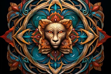 Canvas Print - A resilient and steadfast guardian, shielding allies from harm with unwavering resolve. - Generative AI