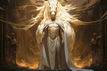 Wall Mural - a resilient and steadfast guardian, shielding allies from harm with unwavering resolve. - generative