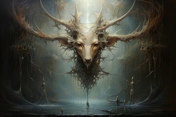 Wall Mural - a resilient and steadfast guardian, shielding allies from harm with unwavering resolve. - generative