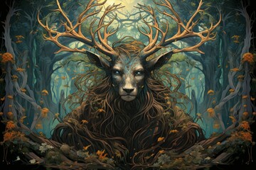 A wise and ancient druid, attuned to nature and capable of transforming into beasts. - Generative AI