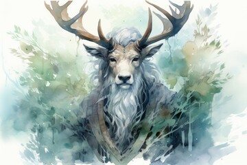 Wall Mural - A wise and ancient druid, attuned to nature and capable of transforming into beasts. - Generative AI