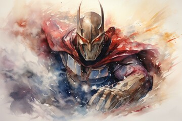 Wall Mural - A relentless and vengeful avenger, driven by a personal vendetta against evildoers. - Generative AI