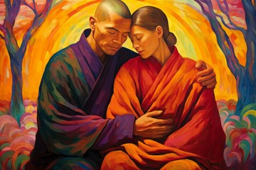 Wall Mural - A solemn and disciplined monk, mastering martial arts and achieving inner harmony. - Generative AI