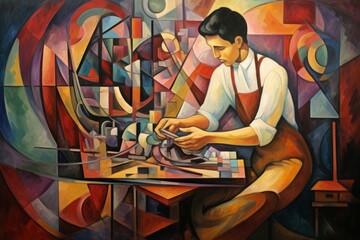 Wall Mural - A curious and inventive tinkerer, crafting ingenious gadgets and contraptions. - Generative AI