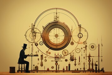 Wall Mural - A curious and inventive tinkerer, crafting ingenious gadgets and contraptions. - Generative AI