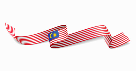 Malaysian flag wavy abstract background. Vector illustration.