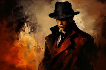 Canvas Print - a brooding and mysterious assassin, lurking in the shadows and eliminating targets with lethal preci