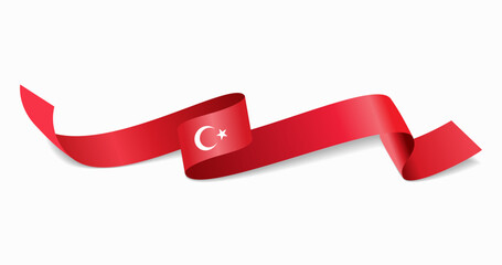 Wall Mural - Turkish flag wavy abstract background. Vector illustration.