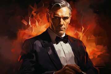 Canvas Print - A charismatic and influential diplomat, skilled in negotiation and resolving conflicts. - Generative AI