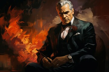 Canvas Print - A charismatic and influential diplomat, skilled in negotiation and resolving conflicts. - Generative AI